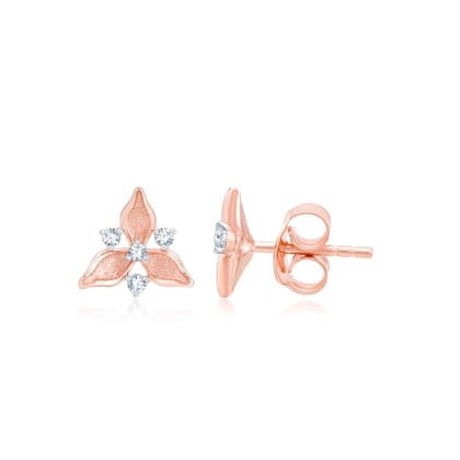 Senco Gold Twinkling Floret Diamond Studs (2.1 gram / 0.22 Ct / HI-SI / 18K Rose Gold)