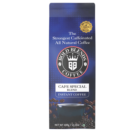 Bold Blends Cafe Special Blend 400g Instant Coffee Powder  Strongest Caffeinated  (200g*2) Bag  Medium Roast  Premium Blend of Arabica & Robusta to Energize Yourself