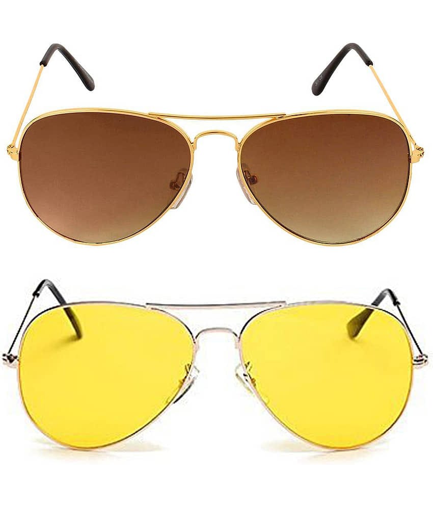 Kanny Devis - Gold Pilot Sunglasses ( Pack of 2 )