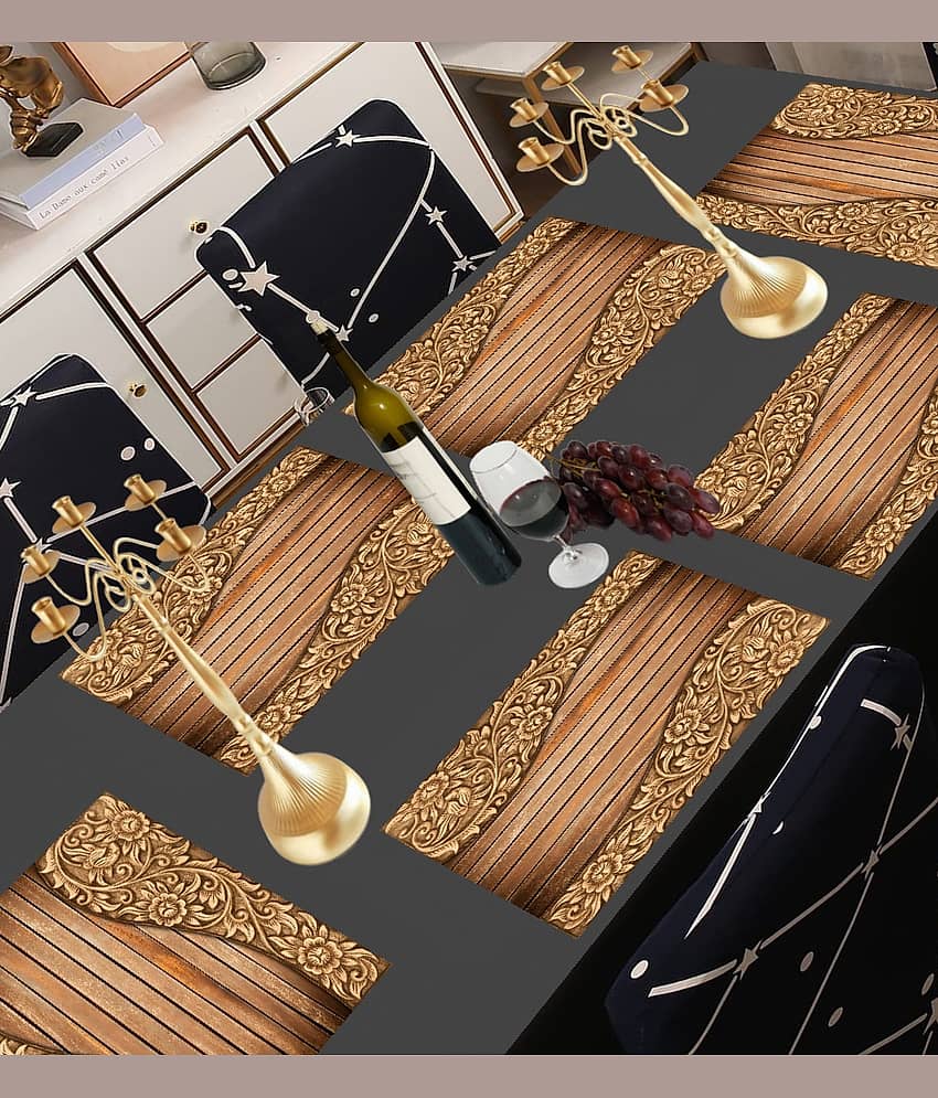Sanraksshan PVC Solid Rectangle Table Mats ( 40 cm x 32 cm ) Pack of 1 - Multi
