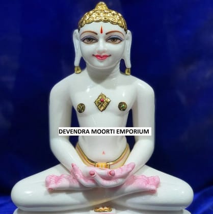Marble Jain Mahaveer Swami Statue 7inch, Home