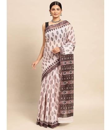 SHANVIKA Cotton Printed Saree Without Blouse Piece ( Pink )