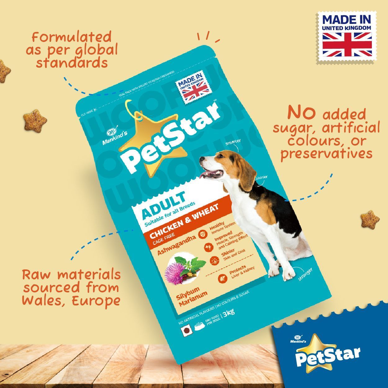 Petstar Adult Chicken and Wheat 3kg Dog Food