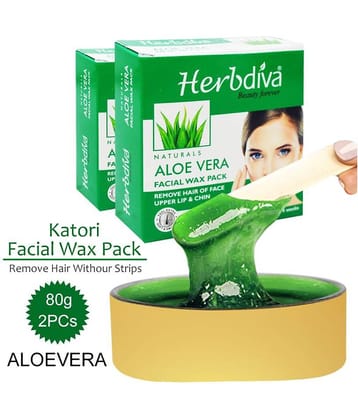 Herbdiva Katori Facial Wax Aloe Vera Hot Wax 80 g Pack of 2