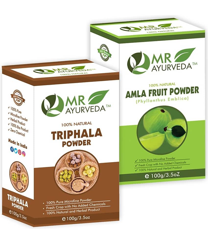 MR Ayurveda Triphala Powder & Amla Powder Hair Scalp Treatment 200 g Pack of 2