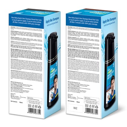 Nisha Shampoo Hair Color 180ml Combo Pack (1 Original Black & 1 Dark Brown), 5 Weeks Long Lasting Hair Colour Shampoo