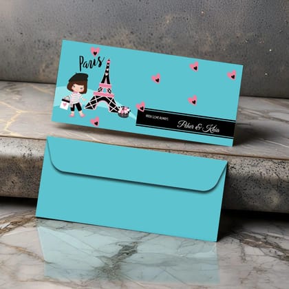 Personalised Money Envelopes - Paris Theme - Set of 20