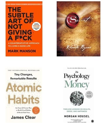( Combo Of 4 Pack ) The Subtle Art of Not Giving a F*ck & The Secret & James Habits & The Psychology of Money English Edition Book Paperback - By ( Mark Manson & Rhonda Byrne & James & Morgan Housel )