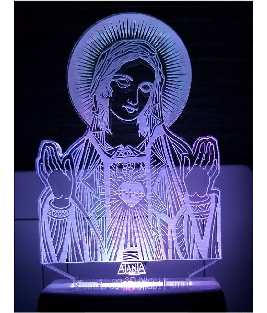 Ajanta Mother Mary Jesus  code 2101 3D Night Lamp Multi - Pack of 1