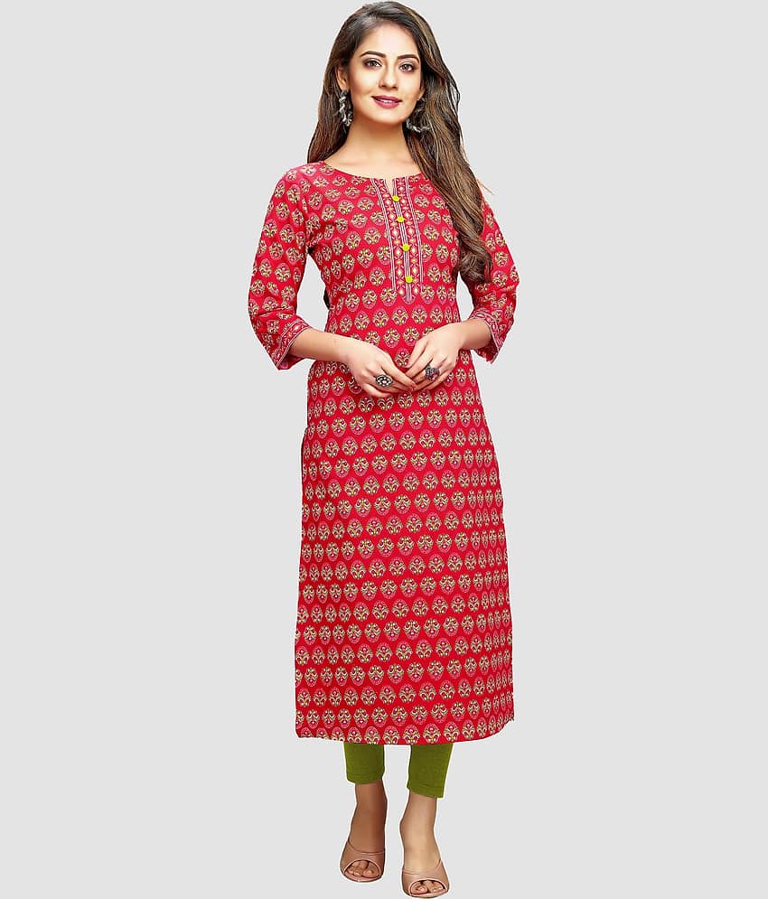 Rajnandini - Multicoloured 100% Cotton Women's Straight Kurti ( Pack of 1 )