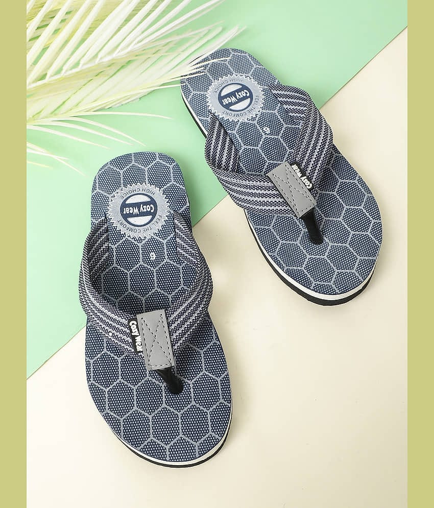 Cozy Wear - Blue Men's Thong Flip Flop