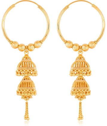 VIVASTRI Golden Jhumki Earrings ( Pack of 1 )