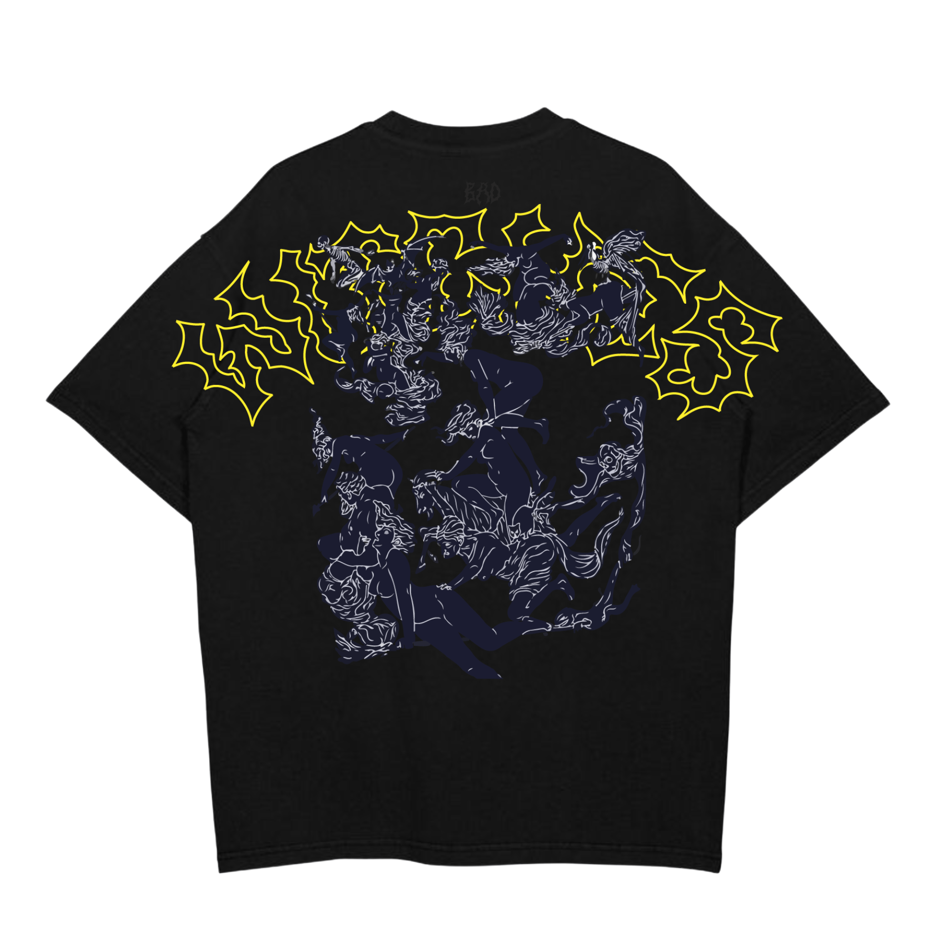 rasb x dilfar - jack two ARTIST Round Neck Drop Shoulder Graphic Printed Oversized Cotton T-shirt-S / Black
