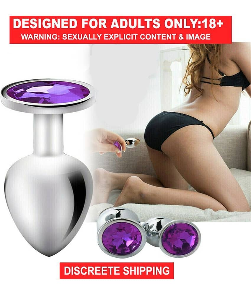 Diamond Anal Butt Plug Stainless Steel Jeweled Orgasm Stimulator Purplr Blue US mens sexy toy butt plug men toy for men