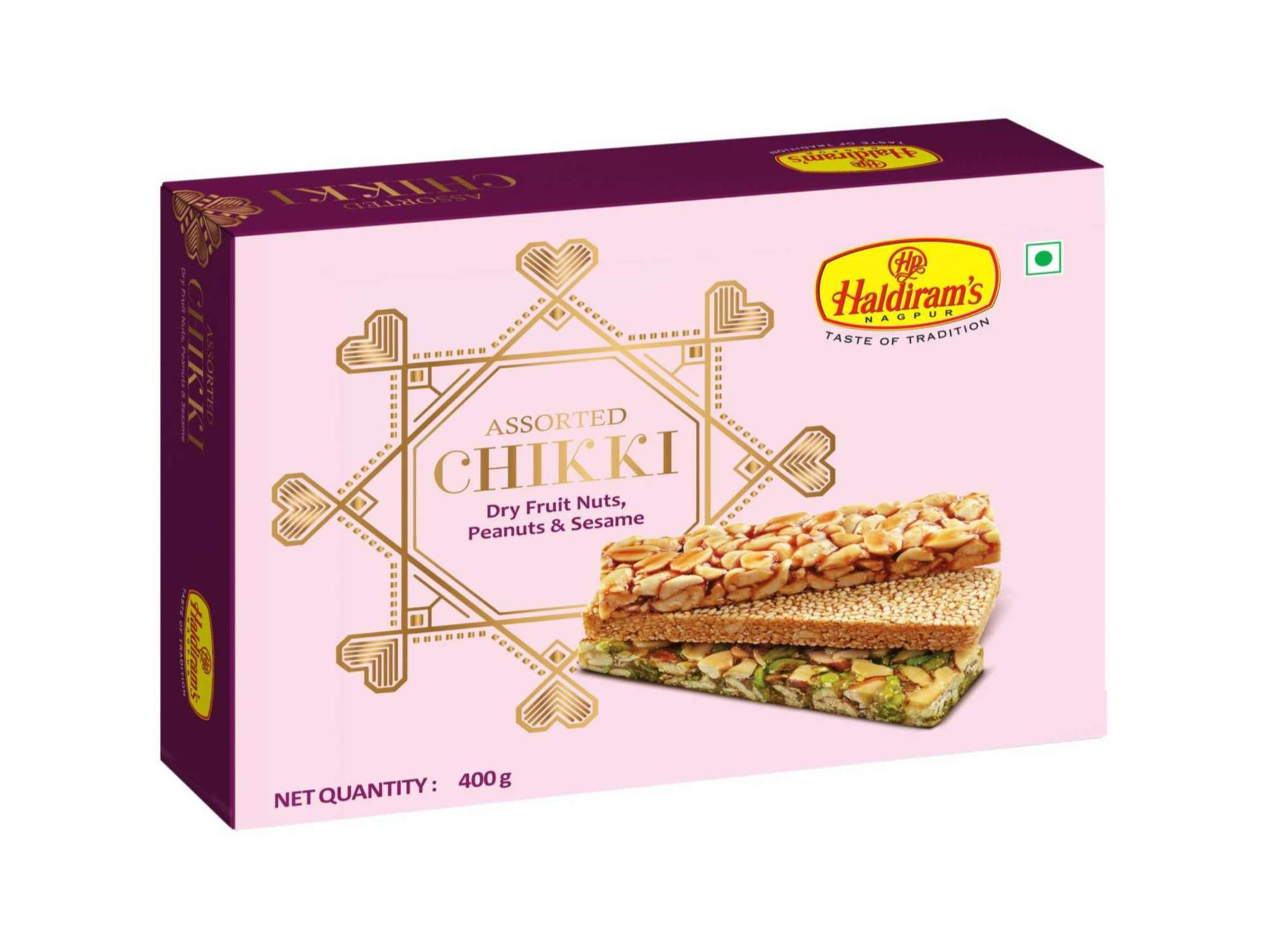 Haldiram's Assorted Chikki Packed Sweets - 400 Gm - Pack of 2