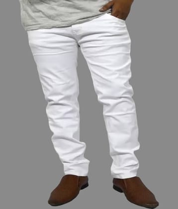 HALOGEN - White Denim Slim Fit Men's Jeans ( Pack of 1 )