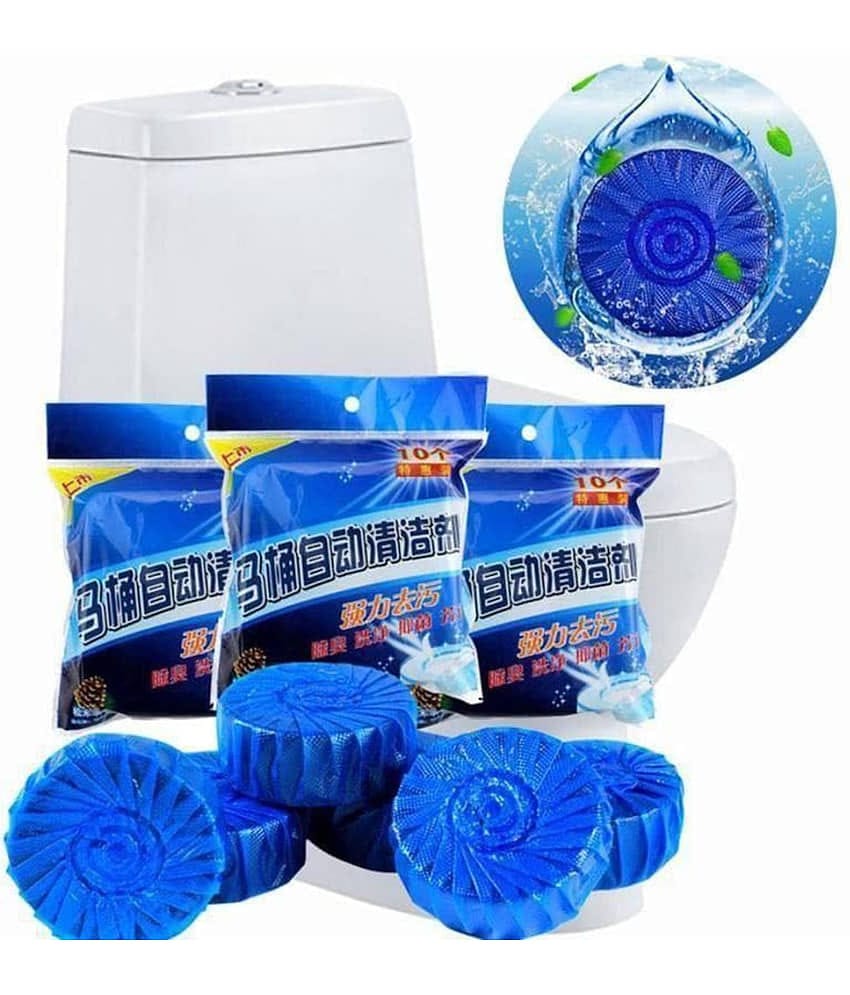 Radhe Creation (Pack 1 - 10pc) Automatic Flush Toilet Bowl Cleaner Tablets, Bathroom Toilet Tank Cleaner, Powerful Cleaning Ball Toilet Blue Deep Clean Bubbles, Mild Lemon Scent, Long Lasting Fresh Air05:45&nbsp;PM