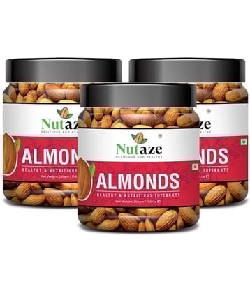 Nutaze California Almonds Badam Giri 750g , (250g x 3)| Premium Nuts & Dry Fruits | Rich in Protein, Magnesium, Phosphorus, and Dietary Fibre