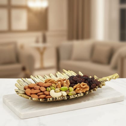 Aluminium Leaf Showpiece with Box | Luxury Decorative Gift Item, Height : 1 Inch (ASMAS541 C)
