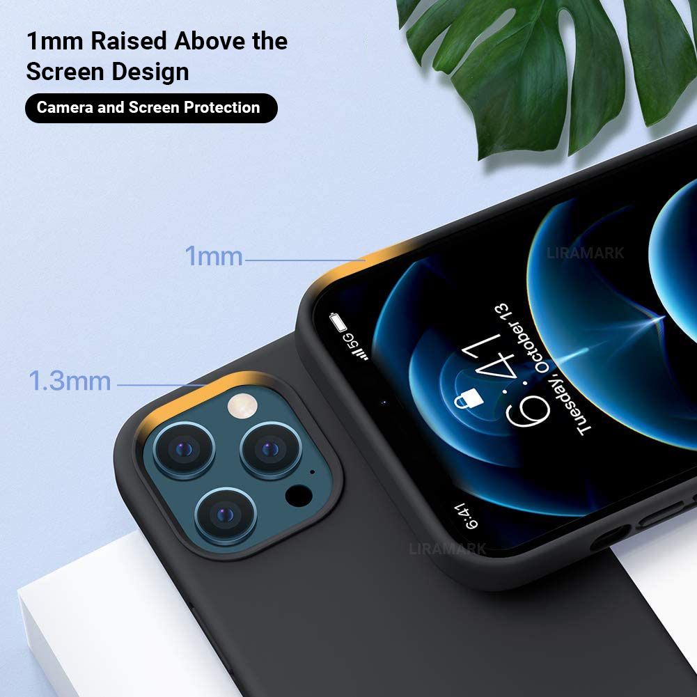 LIRAMARK Liquid Silicone Soft Back Cover Case for Apple iPhone 12 Pro Max (6.7 inch)