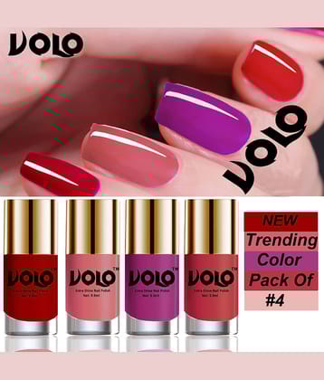 VOLO Grand Shine lasting High Definition Nail Polish Multi Glossy Pack of 4 39 mL