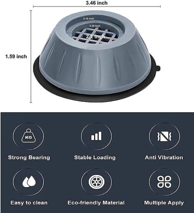 Anti Vibration Pad for Washing Machine – 4 Pcs Non-Slip Shock Absorber Pads for Top & Front Load Washers | Noise & Movement Reduction