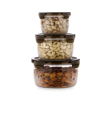 Dimazo Unbreakable Round Container 3_Pcs Set |Airtight Kitchen Storage