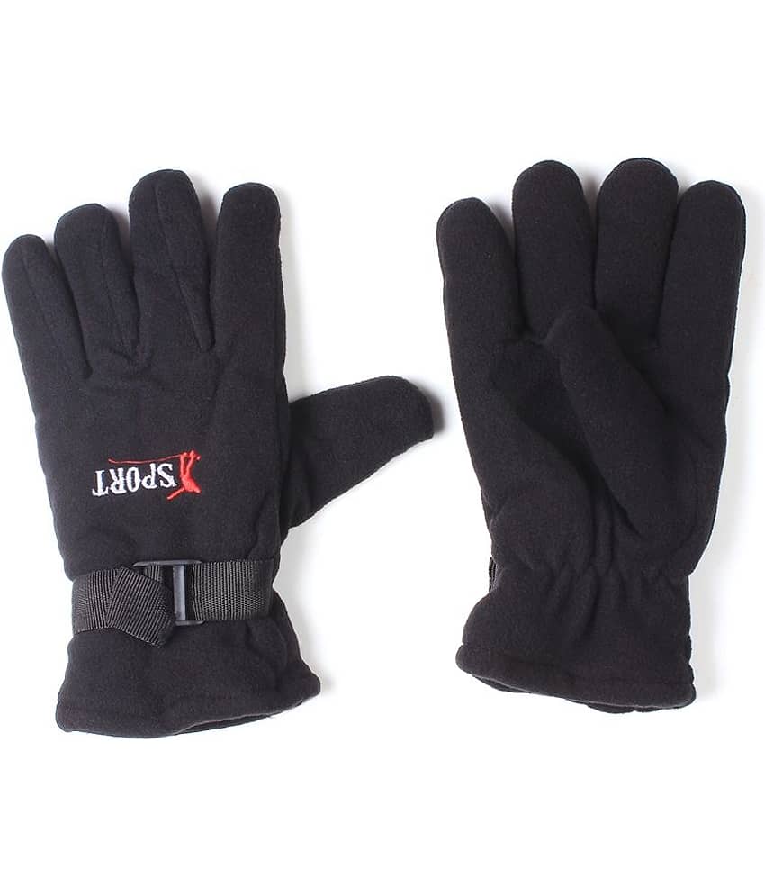 YOYO Black Microfleece Winter GlovesMen