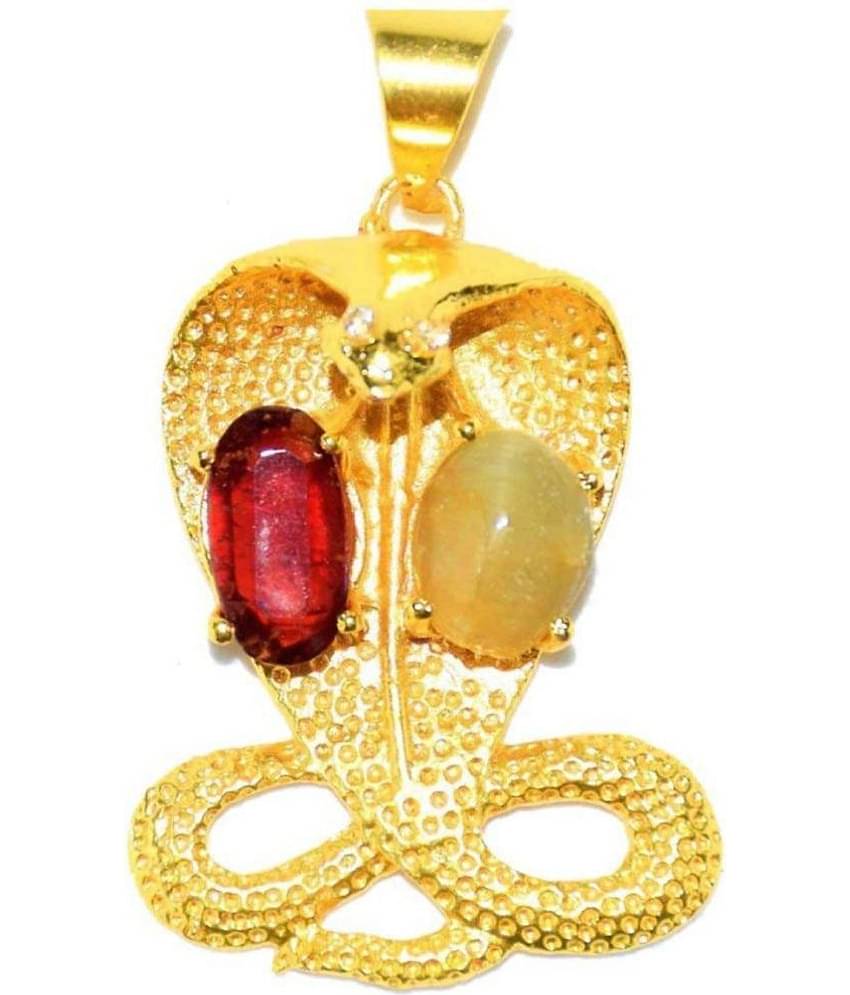 Kalsarp Yoga Shanti Gomed and Cat's Eye Pendant Kaal sharp yog niwaran kavach pendant with 100% Original solitaire / Original Cat’s Eye and Hessonite stones