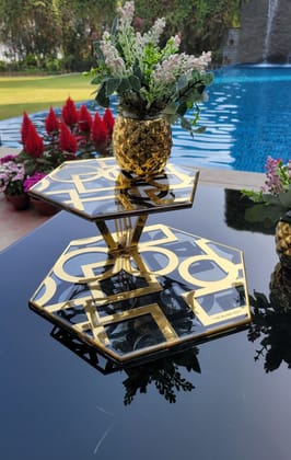 Blocks Black & Gold: 2 layer platter