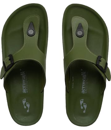Aerowalk Black Men's Leather Slipper