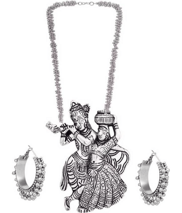 PUJVI - Silver Alloy Necklace Set ( Pack of 1 )