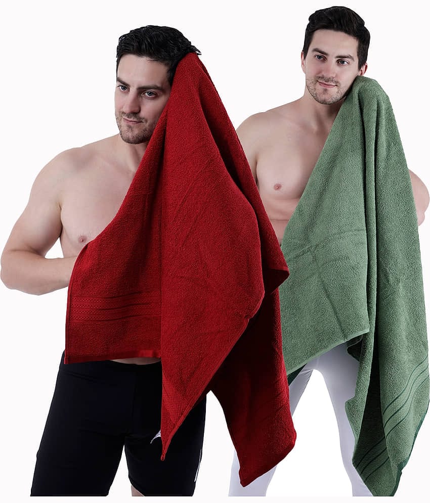 Dollar Cotton Striped 500 -GSM Bath Towel ( Pack of 2 ) - Multicolor