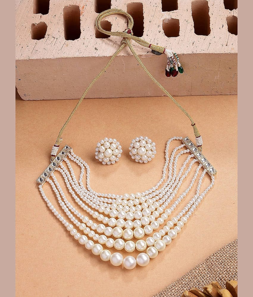 Sukkhi White Alloy Necklace Set ( Pack of 1 )