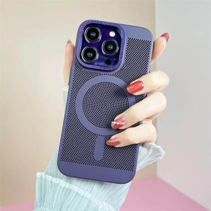 iPhone 14 Series Heat Dissipation Breathable Cooling Case With Camera Bumper-iPhone 14 Pro Max / Deep Purple