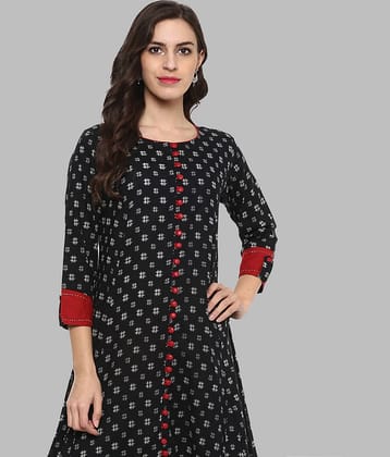 Yash Gallery - Red Rayon Women's Front Slit Kurti ( Pack of 1 )