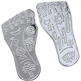 ASTRO-D Laxmi Charan 999 Pure Silver Use in Laxmi puja (4gm), (Silver, Silver)
