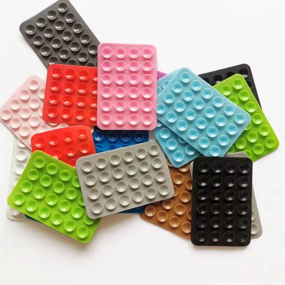Silicone Suction Cup Grip Phone Holder Mobile Wall Mount Waterproof Sticker-Black