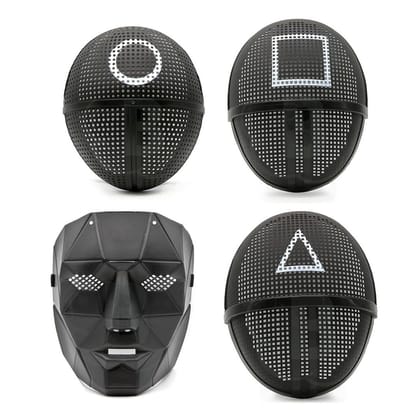 Squid Game Black Mask Set for Halloween Party - 4PC