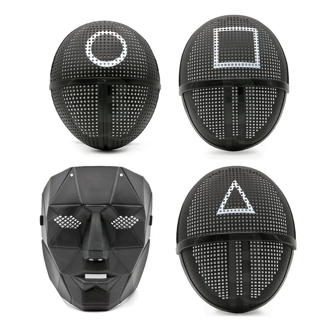 Squid Game Black Mask Set for Halloween Party - 4PC