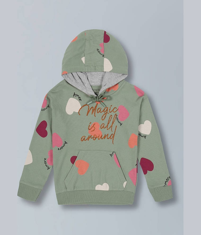 PLUM TREE Girls Cotton Sweatshirt ( Green )