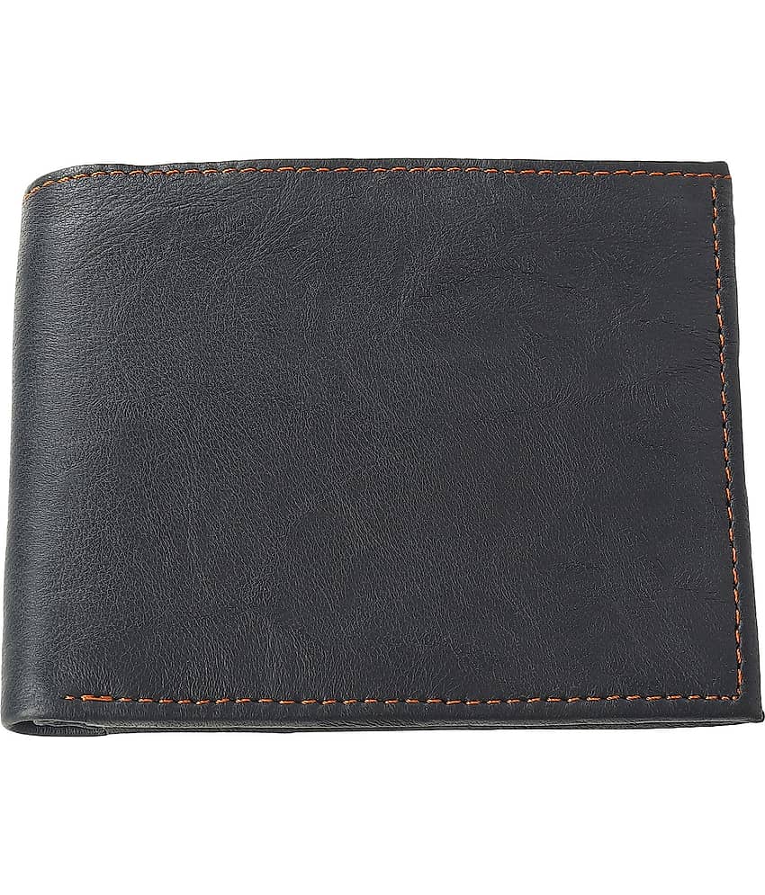 Clock21 - Black Leather Men's Regular Wallet ( Pack of 1 )