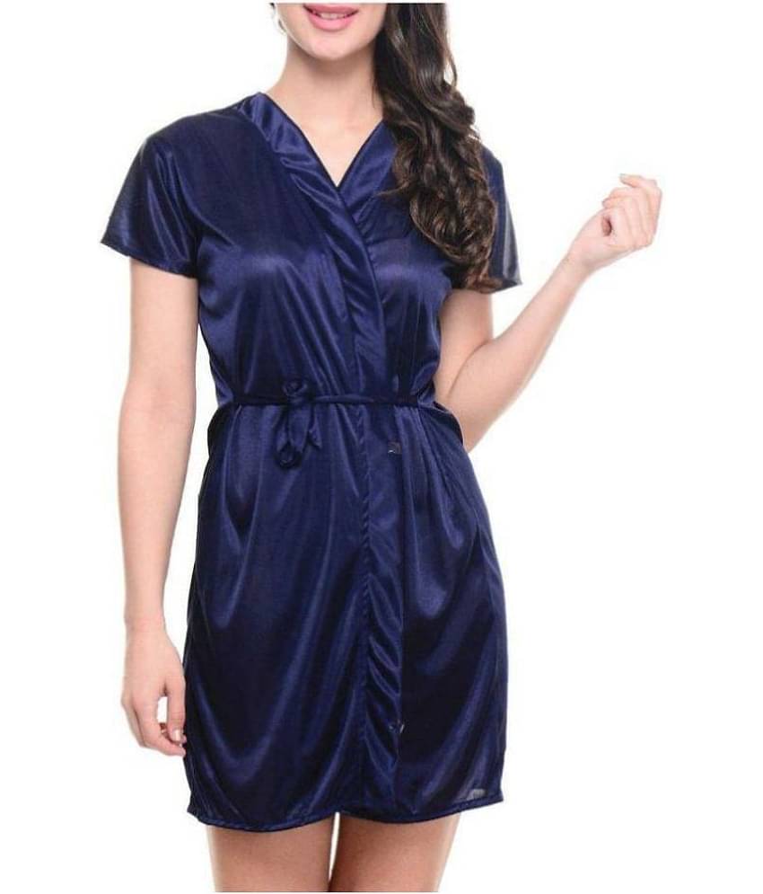 You Forever Satin Nighty & Night Gowns - Navy