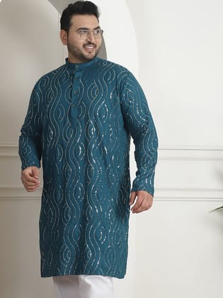 Men's Cotton Designer Teal Blue-44