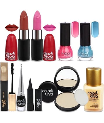 Color Diva Women Makeup Combo Set, GC548 Makeup Kit no.s Pack of 9