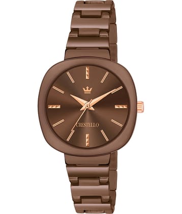 Crestello Brown Metal Analog Womens Watch