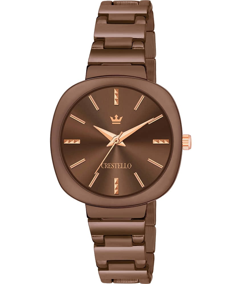 Crestello Brown Metal Analog Womens Watch