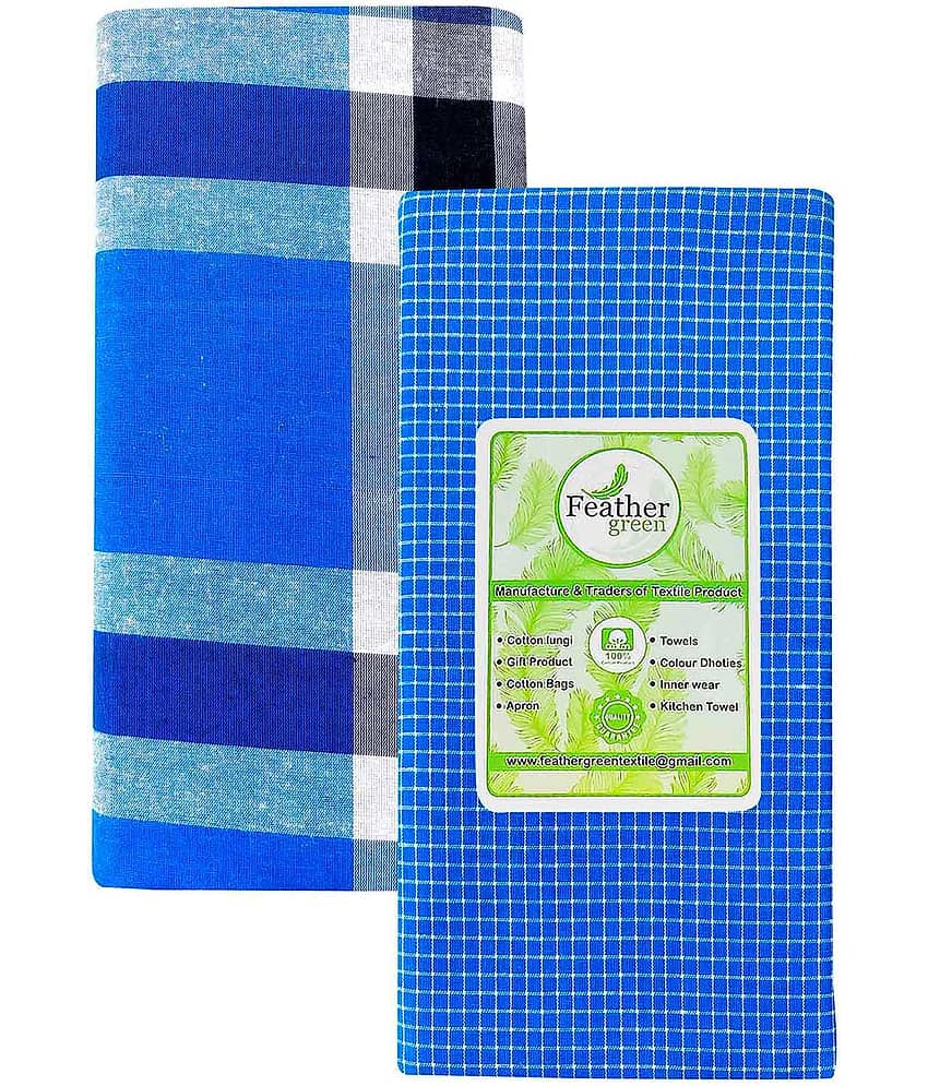 Feather Green Multi Lungi Pack of 2