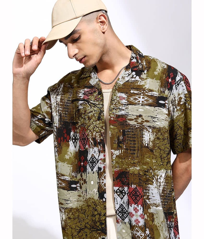Ketch Viscose Relaxed Fit Printed Half Sleeves Men's Casual Shirt - Multicolor ( Pack of 1 )