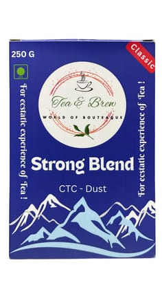 Tea & Brew | Strong Blend - CTC Dust Tea | 250g Box | Pack of 1